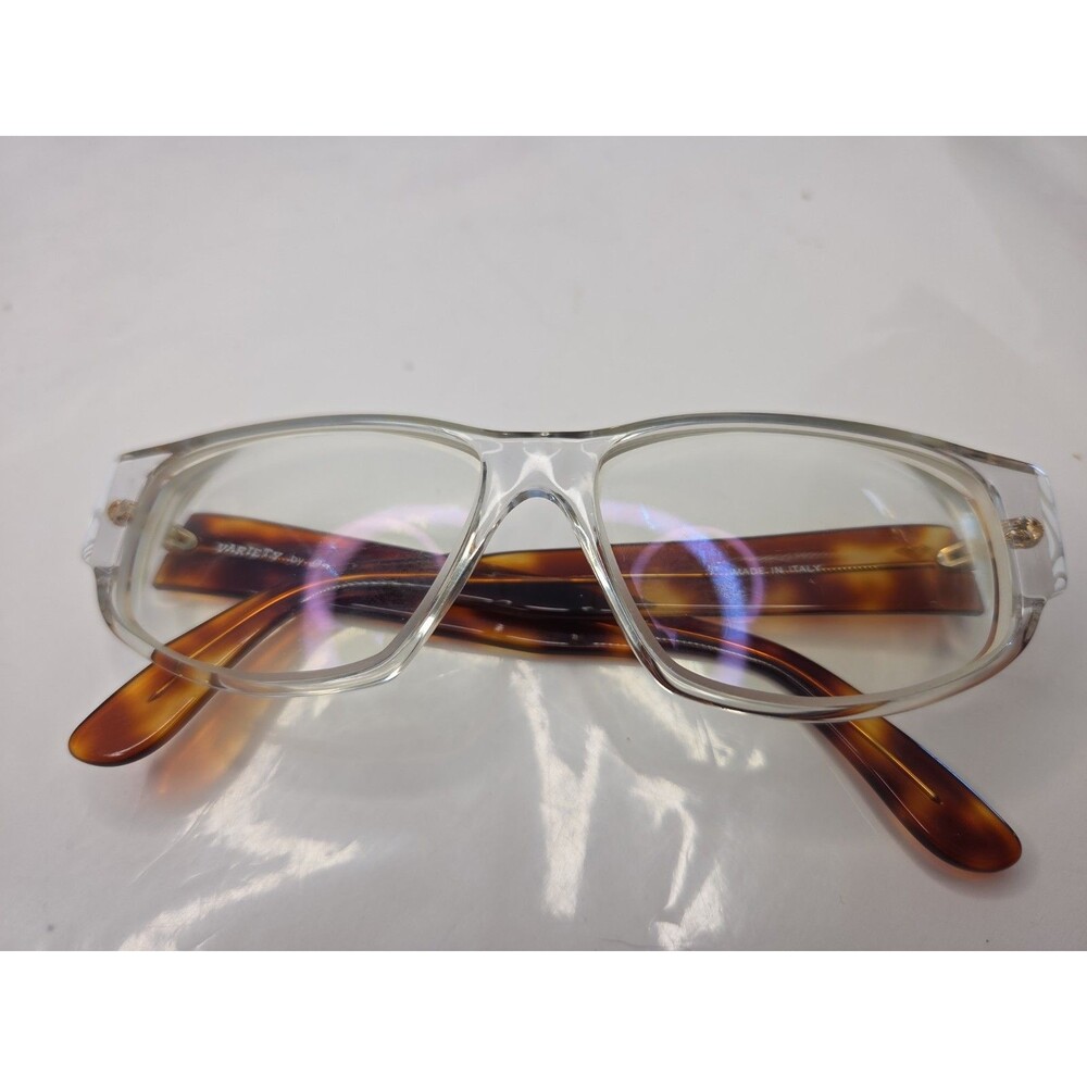 Vintage Variety by Genny V143 Clear Tortoiseshell Glasses Frame Italy 54-16